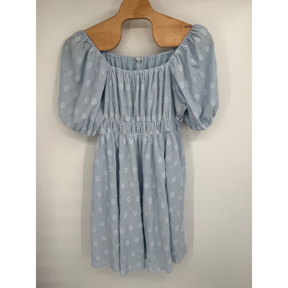 Baltic Born Light Blue Puff Sleeve Midi Dress